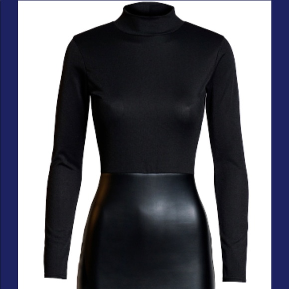 Leatherette Black Dress - Picture 4 of 6